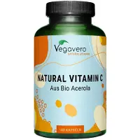 Vegavero Vitamine C naturelle | 180 gélules | à l'extrait d'acérola || végétalien
