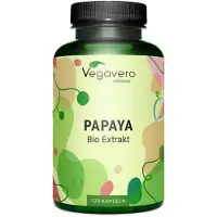 Vegavero Extrait de papaye| 120 gélules | hautement dosé | pur en papaïne | de papayes espagnoles| végétalien