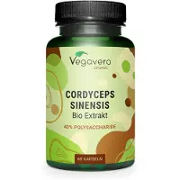 Vegavero Cordyceps sinensis| 60 gélules | 650 mg d'extrait CS-4 (10:1) par gélule | 40 % de polysaccharides | végétalien