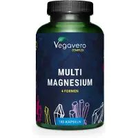Vegavero Multi Magnésium | 180 capsules | Complexe de 4 formes de magnésium | végétalien