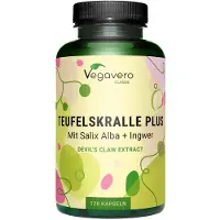 Vegavero Griffe du Diable Plus | 120 gélules | aux extraits d'écorce de saule & gingembre | végétalien