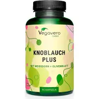 Vegavero Ail Plus | 90 gélules | avec extrait d'aubépine et de feuilles d'olivier | végétalien