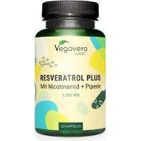 Vegavero Resveratrol Plus | 60 gélules | avec Nicotinamide (Vitamine B3) + Pipérine | vegan