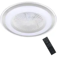 BRILAGI - Lampe LED à intensité variable avec ventilateur RONDA LED/48W/230V 3000-6000K argenté + télécommande
