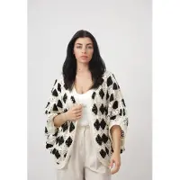 Elara Cardigan oversize noir / blanc