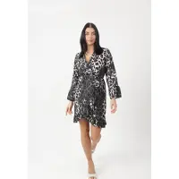 Elara Robe anthracite / noir / blanc