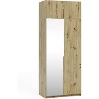 Margaret Hadas24 Armoire APOLLONIA I avec miroir, armoire à portes battantes, style moderne, armoire, grand espace de rangement 100 x 250 cm (artisanale, poignées dorées)