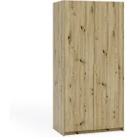 Margaret Hadas24 Armoire APOLLONIA sans miroir, armoire à portes battantes, style moderne, armoire, grand espace de rangement 100 x 204 cm (artisan, poignées dorées)