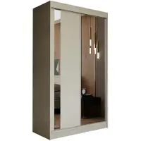 Margaret Hadas24 Armoire Gabo de 150 cm avec miroir, comprenant 2 portes coulissantes (couleur : cachemire)