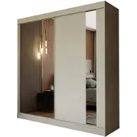 Margaret Hadas24 Armoire Gabo de 200 cm avec miroir, comprenant 2 portes coulissantes (couleur : cachemire)