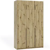 Margaret Hadas24 Armoire APOLLONIA I sans miroir, armoire à portes battantes, style moderne, armoire, grand espace de rangement 150 x 250 cm (artisan, poignées noires)
