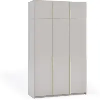 Margaret Hadas24 Armoire APOLLONIA I sans miroir, armoire à portes battantes, style moderne, armoire, grand espace de rangement 150 x 250 cm (couleur cachemire, poignées dorées)