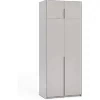 Margaret Hadas24 Armoire APOLLONIA I sans miroir, armoire à portes battantes, style moderne, armoire, grand espace de rangement 100 x 250 cm (couleur cachemire, poignées noires)
