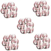 Melitt 30 Pack 12 Pouces Rouge Cerisier Fleurs Lanterne en Papier Blanc Rond Chinois Japonais Lampe en Papier pour la Décoration de Fête de Mariage