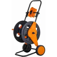 Schmith Chariot à tuyau Smith sans tuyau pour 1/2 pouce | Enrouleur de tuyau haut de gamme avec guide-tuyau et roues | Enrouleur de tuyau d'arrosage mobile jusqu'à 60 m - Accessoires d'arrosage de jardin