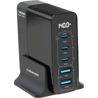CubeNest S5D0 PD 3.1. 3*USB-C+2xUSB-A GaN Adapter 140W Fast Charger USB-C Cable Desktop Charger