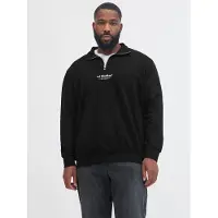 Jack & Jones Soho Quarter Plus Size Full Zip Sweatshirt Noir 5XL Homme