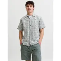 Jack & Jones Blutiago Structure Resort Short Sleeve Shirt Gris M Homme