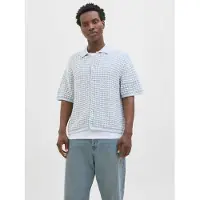 Jack & Jones Vestes en maille 'JORDia' bleu ciel / blanc