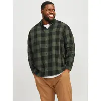 Jack & Jones Gingham Plus Size Long Sleeve Shirt Vert 8XL Homme