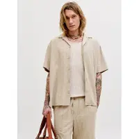 Jack & Jones Tyson Resort Short Sleeve Shirt Beige 2XL Homme