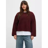 JJXX Pull en tricot Sigga col rond Femme Cabernet