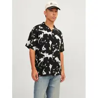 Jack & Jones Chemise 'Luke Aruba' jaune pastel / noir / blanc
