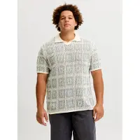 Jack & Jones Plus Pull-over 'JORAIDEN' crème / beige foncé / bleu clair