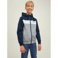 Jack & Jones Junior Veste mi-saison 'Rush' bleu marine / gris basalte / blanc