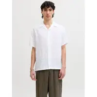 Jack & Jones Blalawrence Linen Resort Short Sleeve Shirt Blanc XL Homme