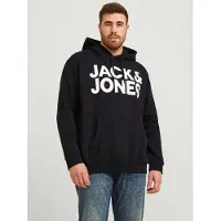 Jack & Jones Crop Logo Plus Size Hoodie Noir 8XL Homme
