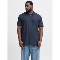 Jack & Jones Austin Zip Plus Size Short Sleeve Polo Bleu 2XL Homme