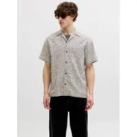 Jack & Jones Bluwinson Print Dobby Short Sleeve Shirt Beige L Homme