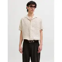Jack & Jones Blalawrence Linen Resort Short Sleeve Shirt Beige S Homme