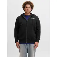 Jack & Jones Soho Plus Size Full Zip Sweatshirt Noir 6XL Homme