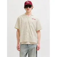 Jack & Jones Menton Short Sleeve Shirt Beige L Homme