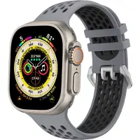CubeNest Bracelet sport Apple Watch gris/noir pour les tailles 42/44/45/Ultra 49 mm.