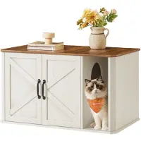 Feandrea Katzenhaus mit integriertem Katzenklo-Schrank (Chat)