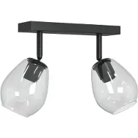 vidaXL Spot de plafond noir 33 x 13 x 26 cm verre et métal