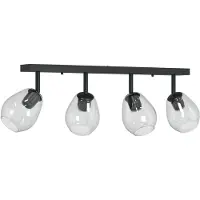 vidaXL Spot de plafond noir 73,5 x 13 x 26 cm verre et métal