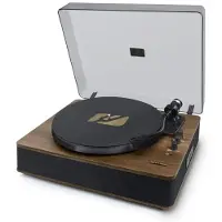 Evidence Platine vinyle MT-107, 33/45 Trs, Enceintes Stéréo 2x5W - Bluetooth, USB pour lec/encodage, Finition Noir et bois + clé USB 32G