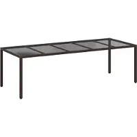 vidaXL Table de jardin marron 250 x 100 x 75 cm en polyrotin