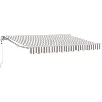 vidaXL Store électrique rétractable gris clair et blanc 5 x 3 m