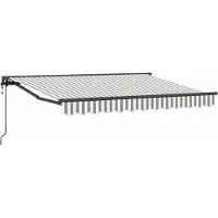 vidaXL Store rétractable gris clair et blanc 4 x 3 m