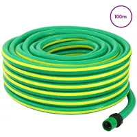 vidaXL Tuyau d'arrosage 5 couches vert et jaune 1/2'' 100 m PVC