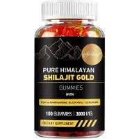 Buporai Pure Himalayan Shilajit Gold Gummies (100 gommes) Ashwagandha, Tribulus Terrestris, santé masculine, énergie, endurance, système immunitaire