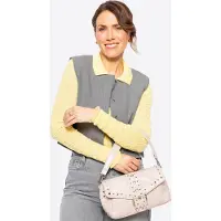 WITTCHEN Sac à bandoulière pour femme en similicuir avec rivets décoratifs, couleur crème, similicuir