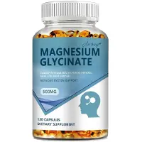 Buporai Glycinate de magnésium 500 mg (120 gélules) Complément alimentaire, système immunitaire, muscles, sommeil, cœur, os, énergie