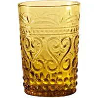 Zafferano Lot De 6 Verres Tumbler Série Provenzale En Verre Coloré Dans La Masse Couleur Ambre, Design Raffiné Et Résistant Pour Un Usage Quotidien