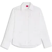 HUGO pour femme. 50562585 Blouse Echinacea imprimé blanc (36), Casuel, Viscose, Manche longue